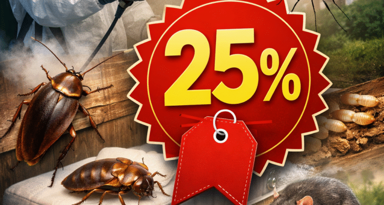 مكافحة جميع أنواع الحشرات بخصم 25%