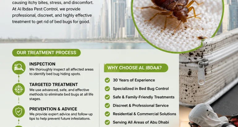 Professional Bed Bug Control Services | Al Ebdaa Pest Control – 30 Years of Experience